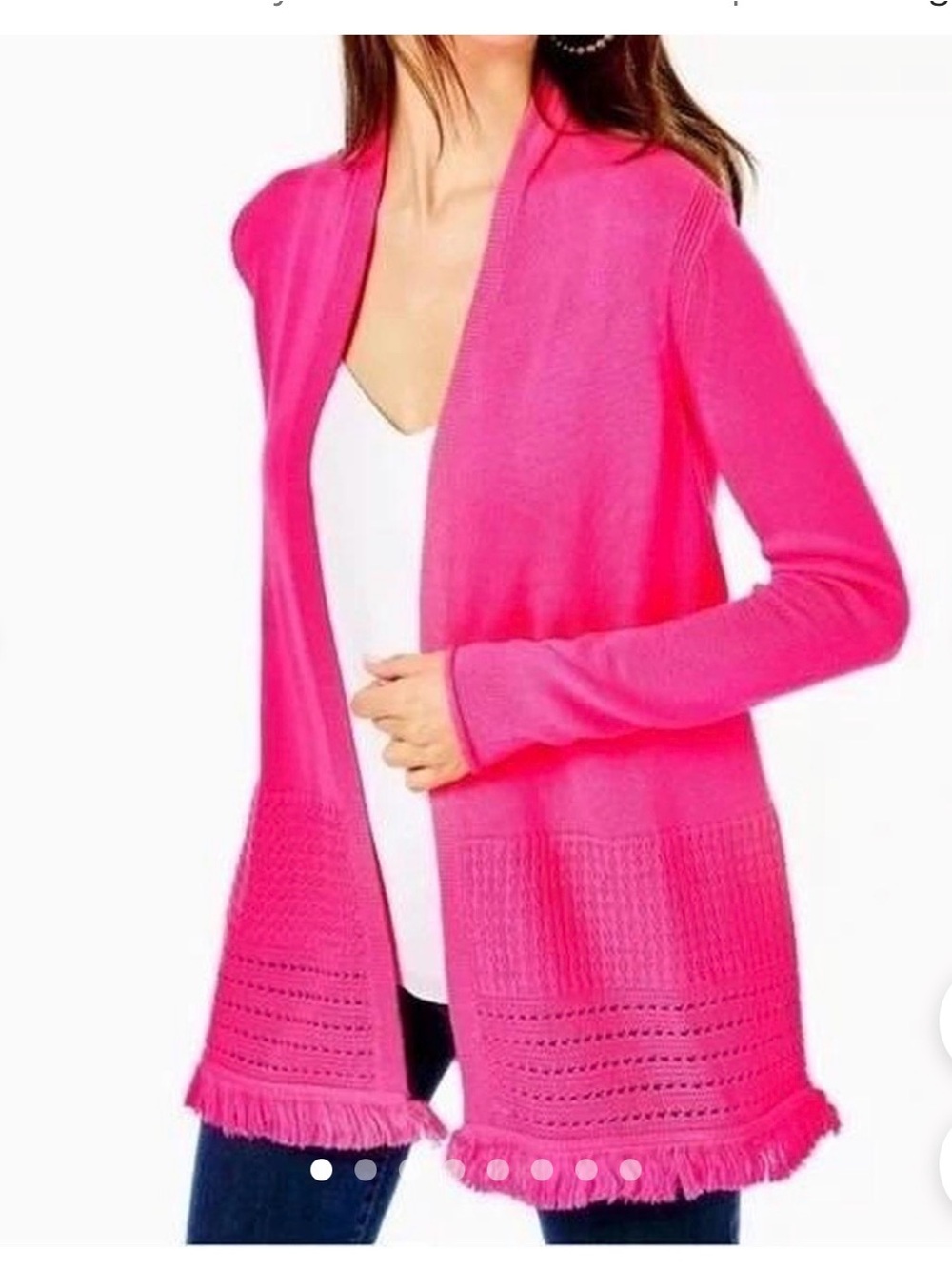 Lilly Pulitzer Noble Fringe Cardigan L
